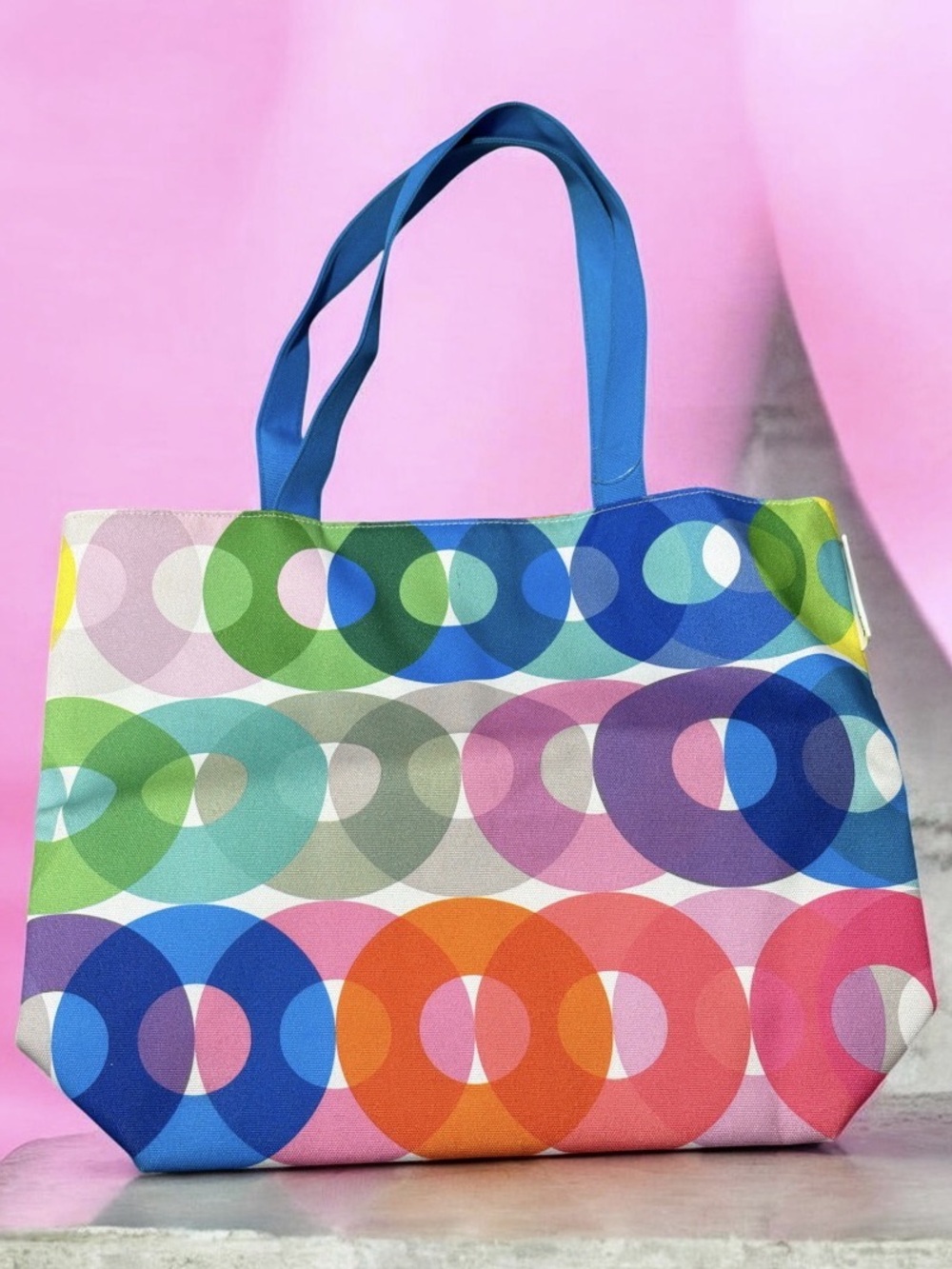 Clinique x Kapitza Geometric Spheres Multi-Color Tote Bag. NEW